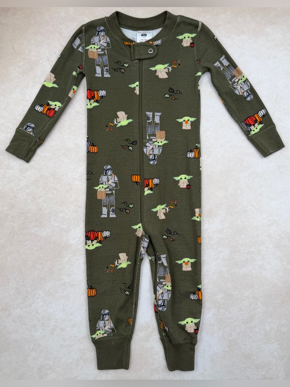 Hanna Andersson Grogu & Mandalorian Pumpkin Zippy Sleeper 80